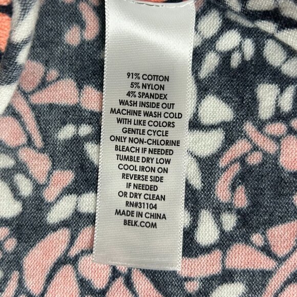 Crown & Ivy Cardigan Sweater Womens XL Orange Black White Elephants Palm Trees - Picture 9 of 11